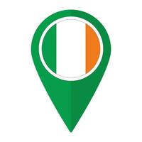 Ireland flag on map pinpoint icon isolated. Flag of Ireland vector