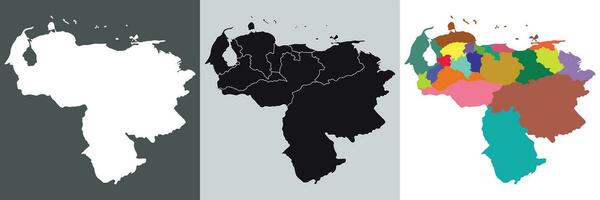 Venezuela map. Map of Venezuela in set vector