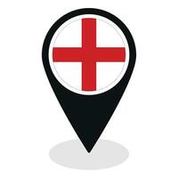 Inglaterra bandera en mapa determinar con precisión icono aislado. bandera de Inglaterra vector
