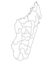 Madagascar mapa. mapa de Madagascar en administrativo provincias en blanco color vector