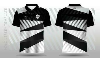 black and white abstract polo jersey sport design vector