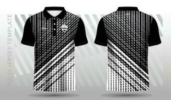 black and white abstract polo jersey sport design vector