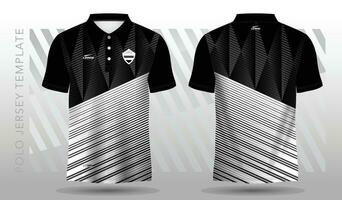 black and white abstract polo jersey sport design vector