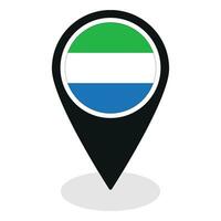 Sierra leone flag on map pinpoint icon isolated. Flag of Sierra leone vector