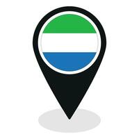 Sierra leone flag on map pinpoint icon isolated. Flag of Sierra leone vector