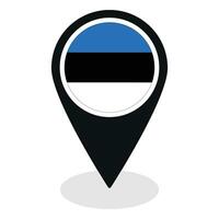 Estonia bandera en mapa determinar con precisión icono aislado. bandera de Estonia vector