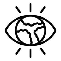 Global eye care icon outline vector. Ecology smart data vector