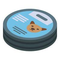 Flea collar box icon isometric vector. Kitten pet vector