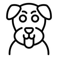 Cute dog face icon outline vector. Training course vector