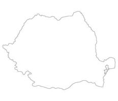 Romania map. Map of Romania in white color vector