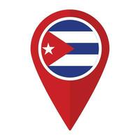 Cuba flag on map pinpoint icon isolated. Flag of Cub. vector