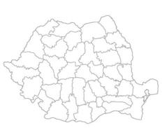 Romania map. Map of Romania in administrative provinces in white color vector