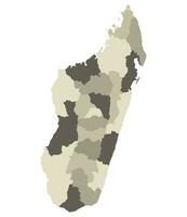 Madagascar map. Map of Madagascar in administrative provinces in multicolor vector