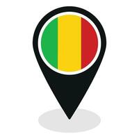 mali bandera en mapa determinar con precisión icono aislado. bandera de mali vector