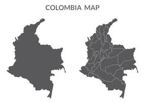 Colombia map. Map of Colombia in set vector