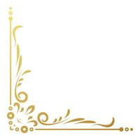 Gold vintage corner and frame vector element. Antique swirl divider pattern luxury ornament. Filigree design calligraphic decoration for frame, greeting card, invitation, menu, certificate.