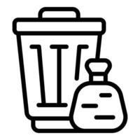 Garbage bin icon outline vector. Clean dirty floor vector