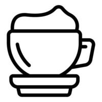 frío café taza icono contorno vector. americano con Leche vector