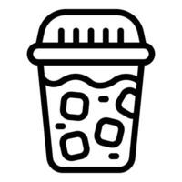 vaso latté icono contorno vector. bar bebida café vector