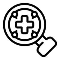 Medical magnifier icon outline vector. Choice balance vector