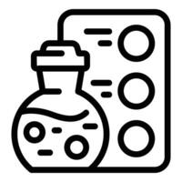 Chemical flask icon outline vector. Medical care vector