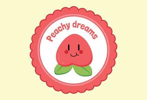 cute cartoon fruit vector label art design