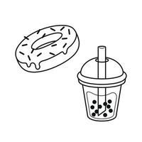 Sweet food beverage cute simple vector art icon design.