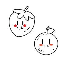 Cute Cartoon Fruit Vector Art. Simple and fun design for kids