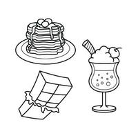 Sweet food beverage cute simple vector art icon design.