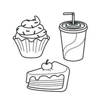 Sweet food beverage cute simple vector art icon design.