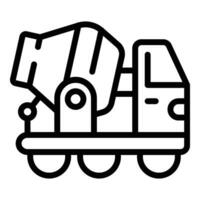 Dark laborer icon outline vector. Cement mixer vector