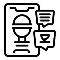 Phone mic interpreter icon outline vector. Application conference vector