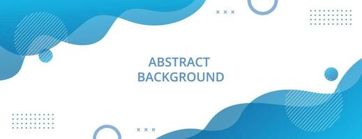 Abstract banner background with fluid shapes in blue color. Vector illustration