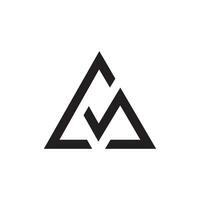 Cm or Mc triangle creative monogram abstract logo design idea vector