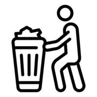 Garbage bin machine icon outline vector. Cleanup asphalt vector