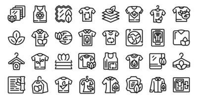 Eco friendly clothing icons set outline vector. Fashion nature vector