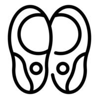 Foot orthopedic insoles icon outline vector. Wear heel vector