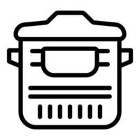 Food machine icon outline vector. Basket calories vector