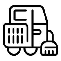 Vehicle car dust icon outline vector. Garbage floor vector