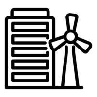 Wind turbine eco icon outline vector. Charge source vector