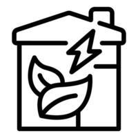 Full energy house icon outline vector. Building accumulator vector