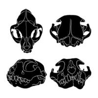 Vector cat skull cat silhouette vector illustration art