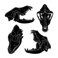 Vector dog skull. dog silhouette vector illustration art