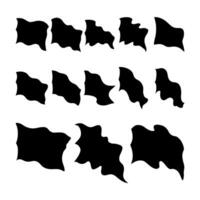 Vector flag silhouette set. black flag icons