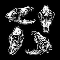 Vector dog skull. dog silhouette vector illustration art