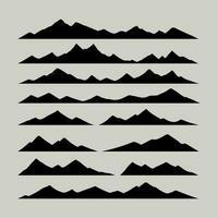 set of mountains with the silhouettes of mountains mountain icons set vector