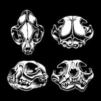 Vector cat skull cat silhouette vector illustration art