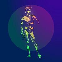 graphic of low poly David presented in vivid color style vector