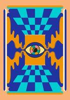 retro eye artwork layout background pattern illution illustration vector banner poster art print editable