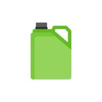 bottle of engine oil flat design vector illustration. oil lubricant plastic canister of motor.